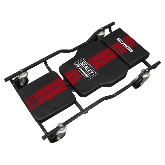 Steel Creeper with 4 Rough Ground 5" Wheels & Adjustable Back/Headrest