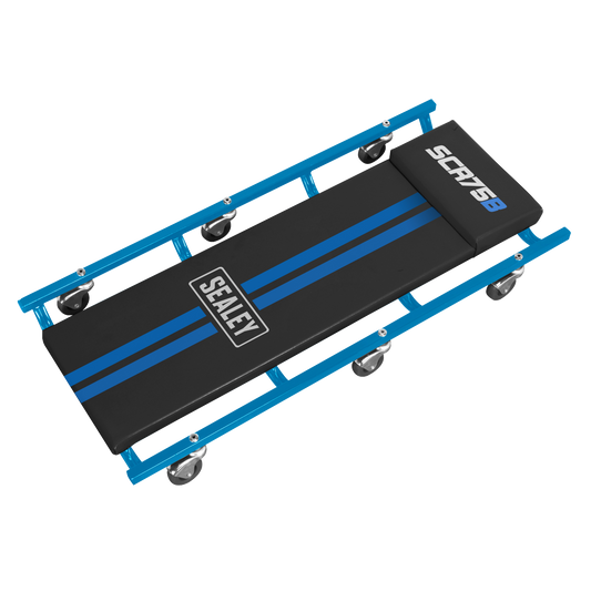 American-Style Deluxe Creeper 36" with Steel Frame & 6 Wheels - Blue