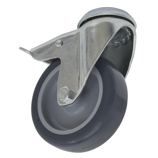 75mm Castor Wheel with Swivel Bolt Hole & Total Lock