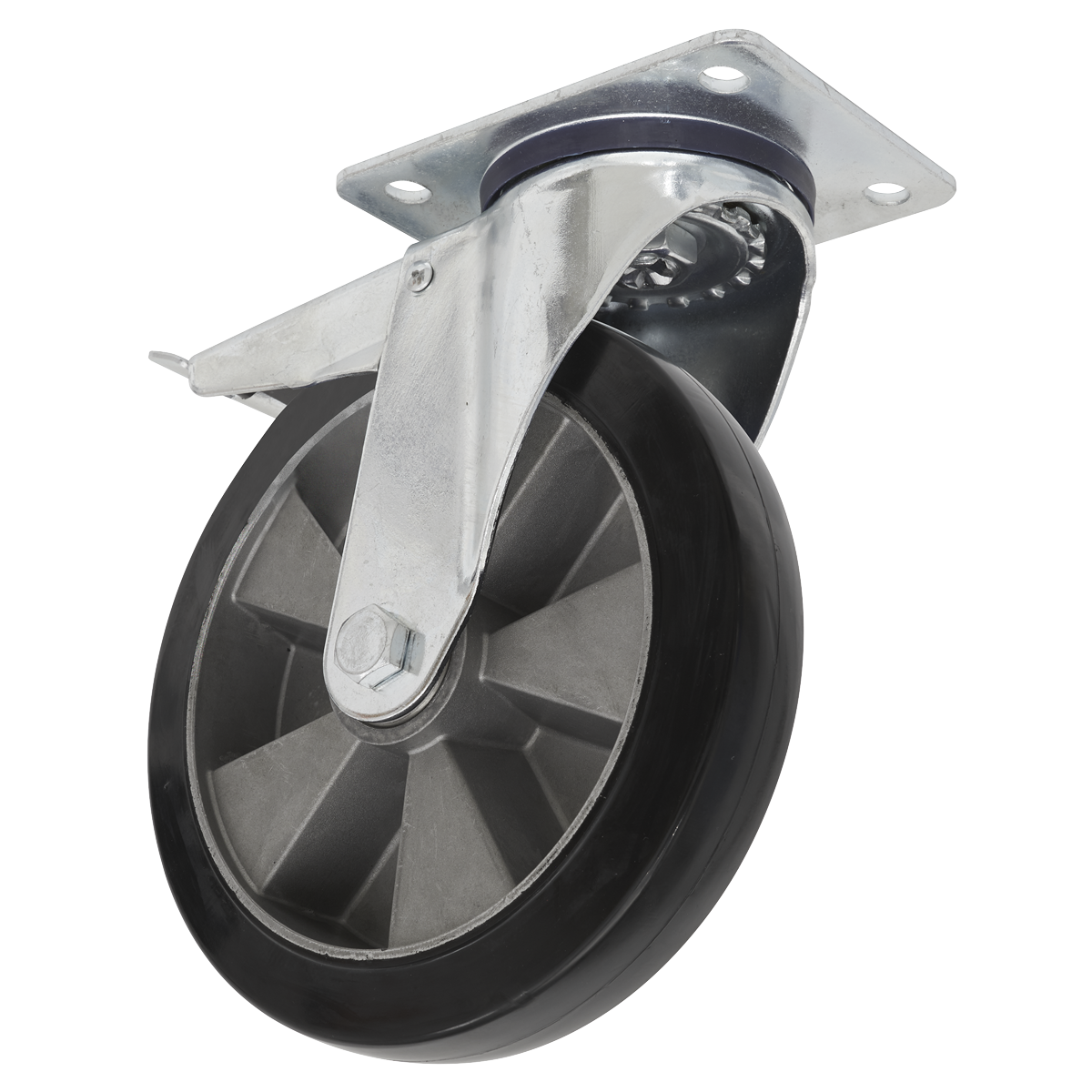 152mm Castor Wheel with Swivel Plate & Total Lock
