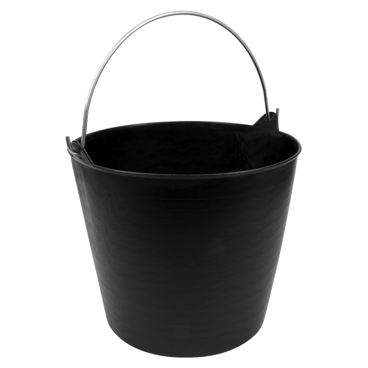 Heavy-Duty Flexi Tub 26L with Metal Handle - Black