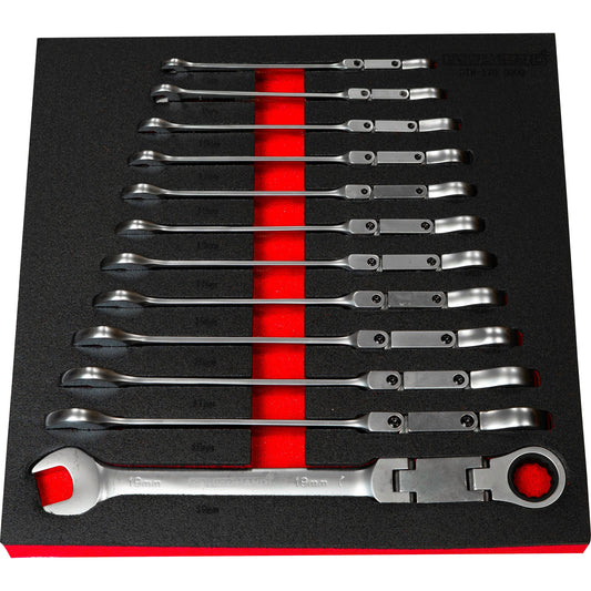 POWERHAND 12Pc Double-Jointed Combi/Ratcheting Spanner Set