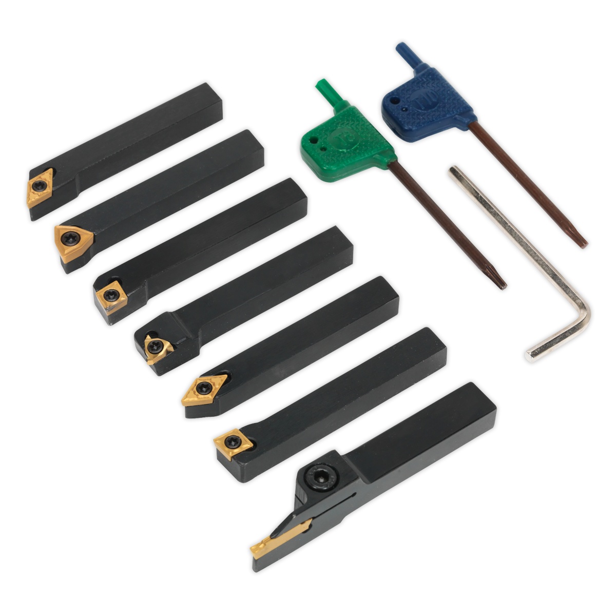 Indexable Lathe Turning Tool Set 8mm 7pc