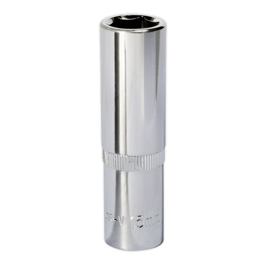 Premier Fully Polished Deep Socket 1/2"Sq Drive 15mm