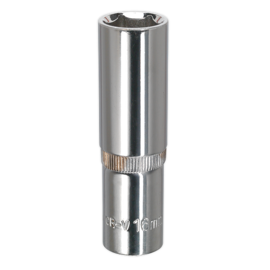 Premier Fully Polished Deep Socket 1/2"Sq Drive 16mm