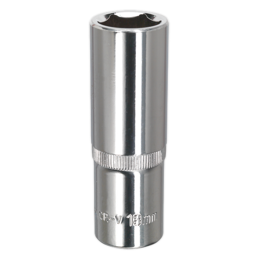 Premier Fully Polished Deep Socket 1/2"Sq Drive 18mm