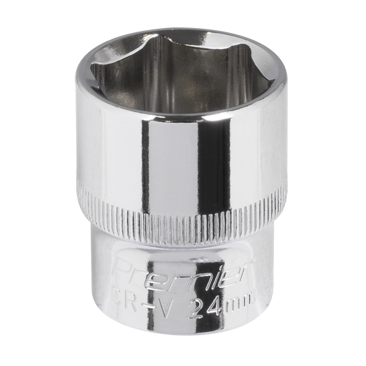 Premier Fully Polished Socket 1/2"Sq Drive 24mm
