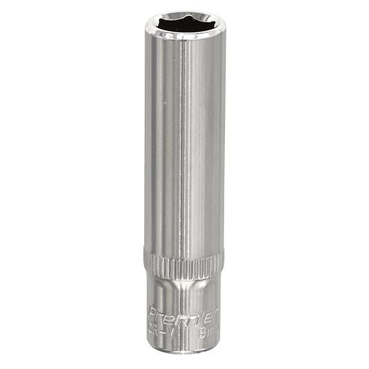 Premier Fully Polished Deep Socket 1/4"Sq Drive 8mm