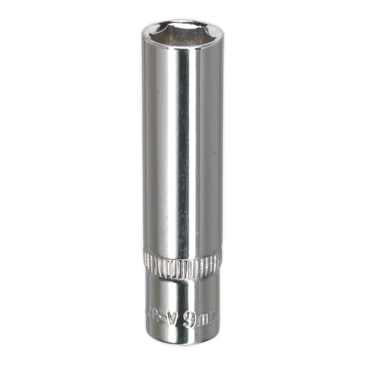 Premier Fully Polished Deep Socket 1/4"Sq Drive 9mm