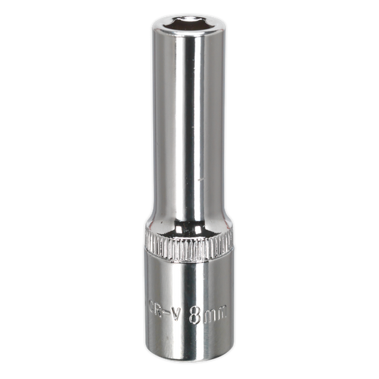 Premier Fully Polished Deep Socket 3/8"Sq Drive 8mm