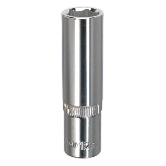 Premier Fully Polished Deep Socket 3/8"Sq Drive 12mm