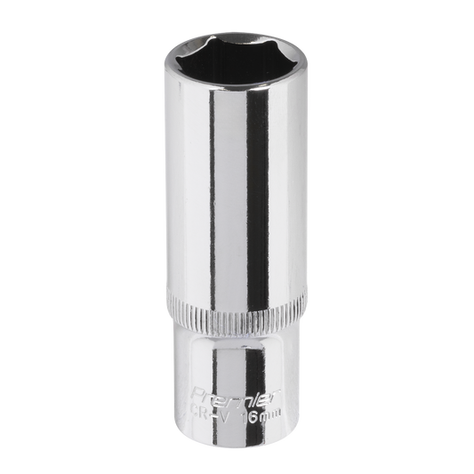 Premier Fully Polished Deep Socket 3/8"Sq Drive 16mm