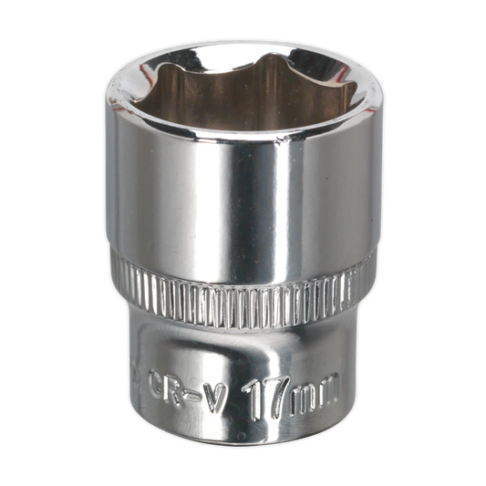 Premier Fully Polished Socket 3/8"Sq Drive 17mm