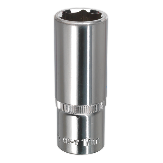Premier Fully Polished Deep Socket 3/8"Sq Drive 17mm