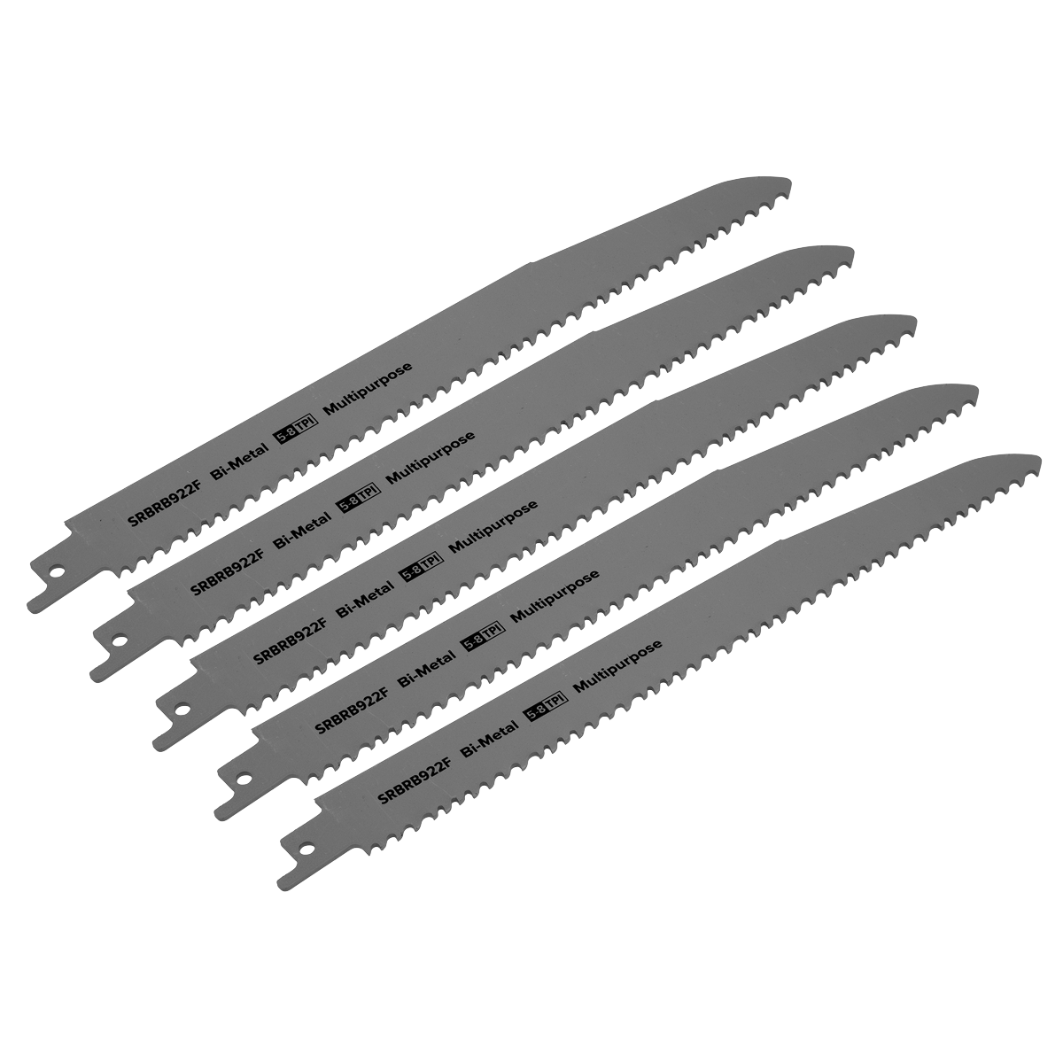 Multipurpose Reciprocating Saw Blade 230mm 5-8tpi - Pack of 5