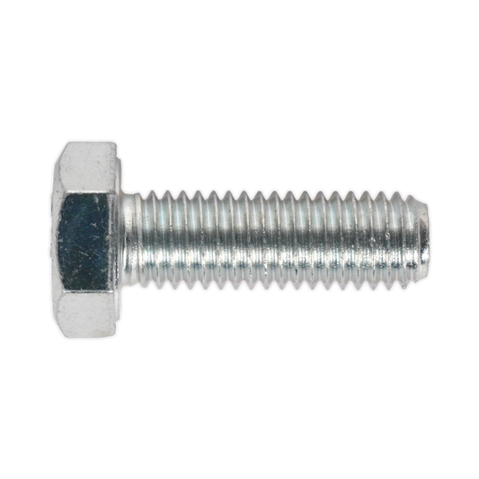 8.8 Zinc Plated HT Setscrew M10 x 30mm, DIN 933 - Pack of 25