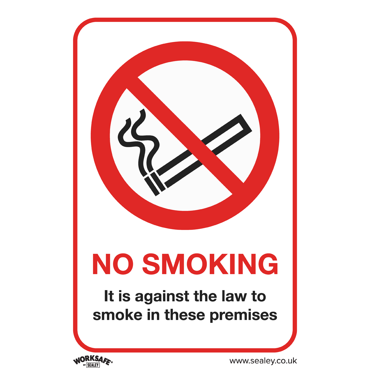 Worksafe® No Smoking On Premises Safety Sign - Self-Adhesive Vinyl