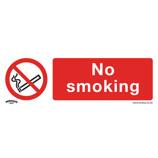 Worksafe® No Smoking Safety Sign, Rigid Plastic - Pack of 10