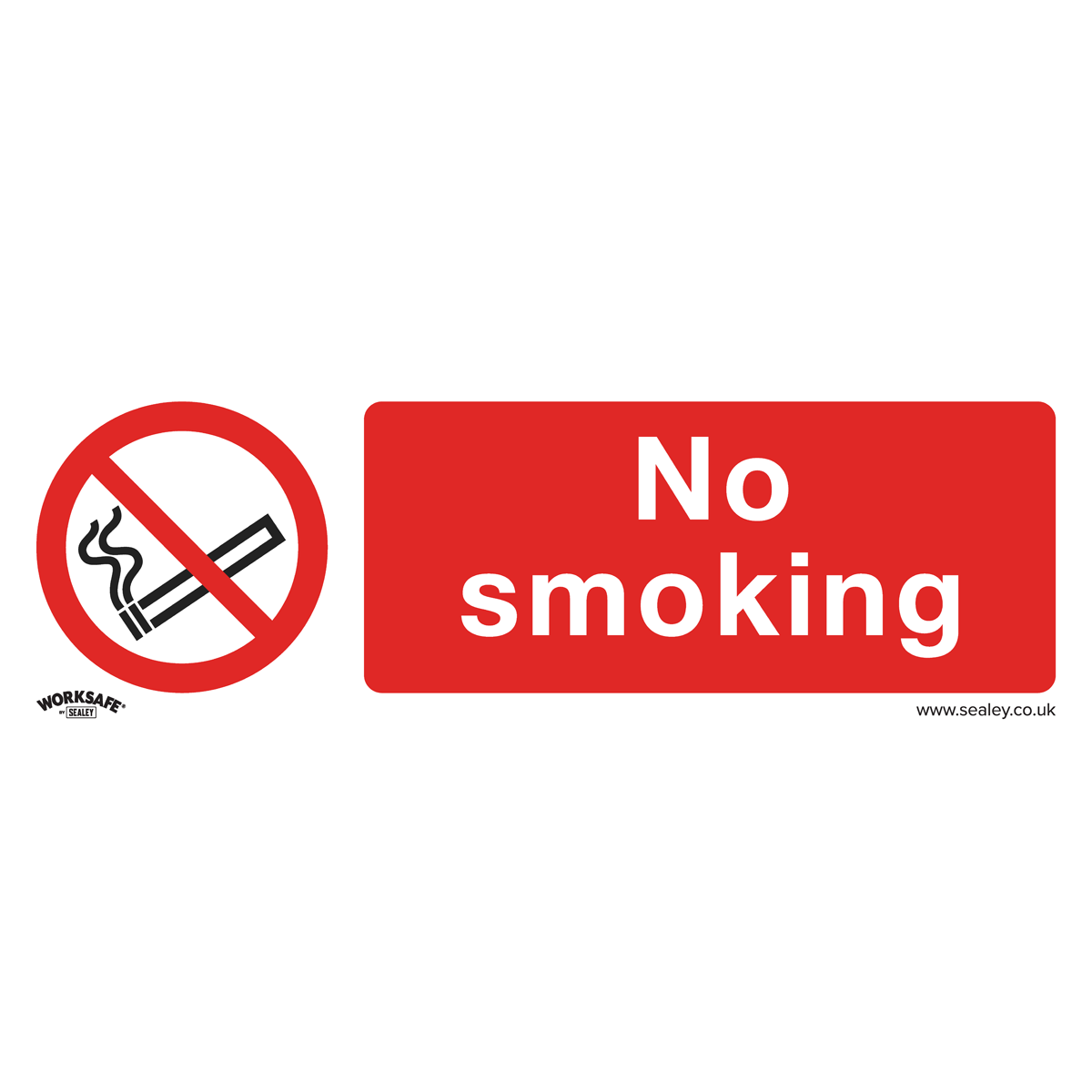 Worksafe® No Smoking Safety Sign, Self-Adhesive Vinyl - Pack of 10