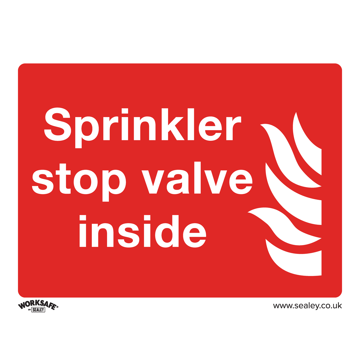 Worksafe® Sprinkler Stop Valve Safety Sign, Rigid Plastic - Pack of 10