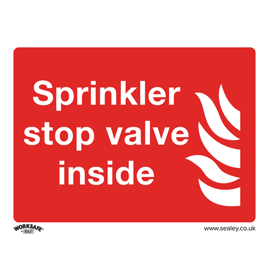 Worksafe® Sprinkler Stop Valve Safety Sign, Rigid Plastic - Pack of 10