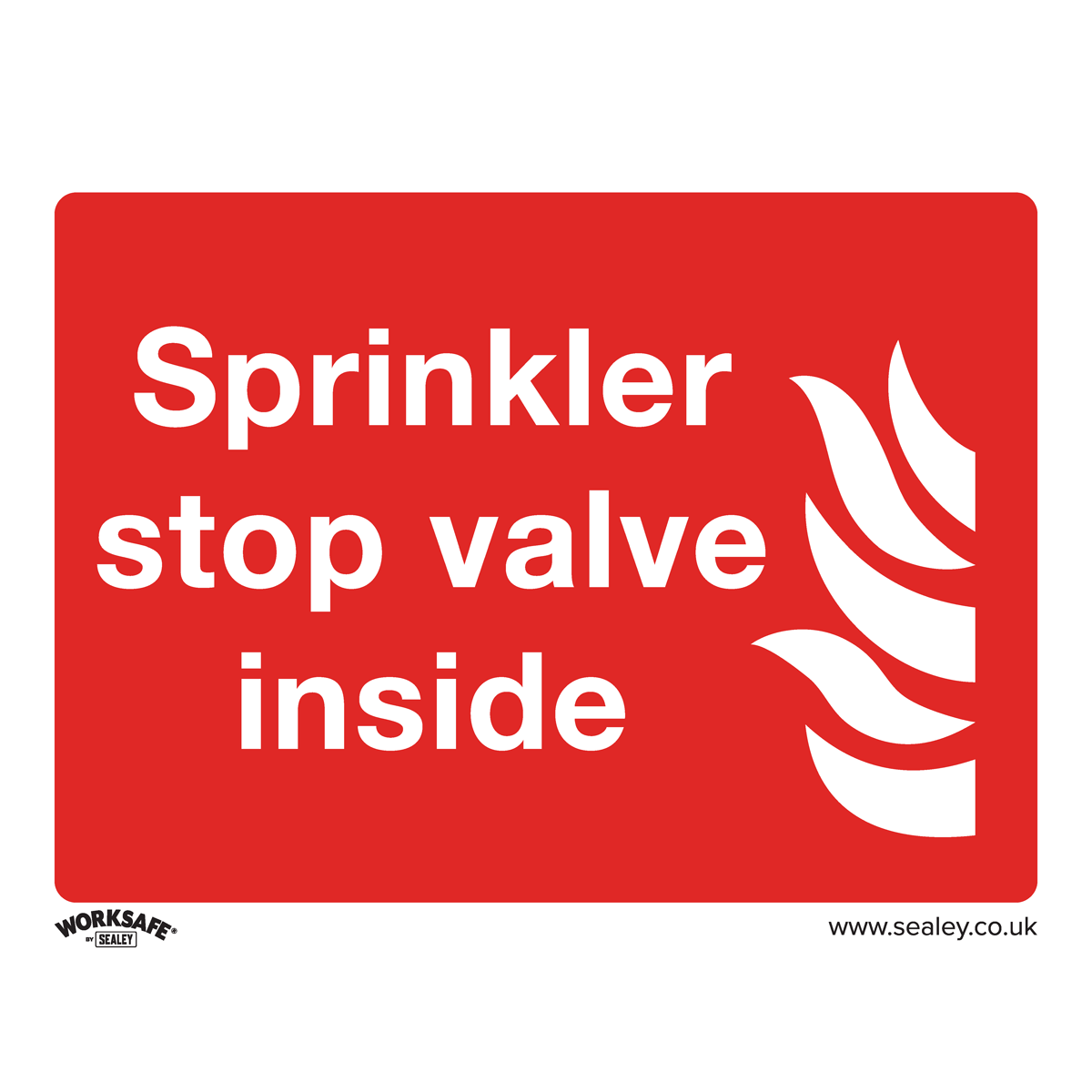 Worksafe® Sprinkler Stop Valve Safety Sign, Self-Adhesive Vinyl - Pack of 10