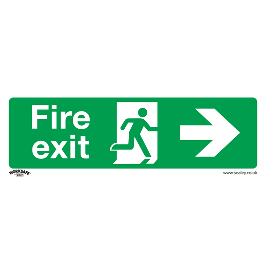 Worksafe® Fire Exit (Right) Safety Sign - Self-Adhesive Vinyl