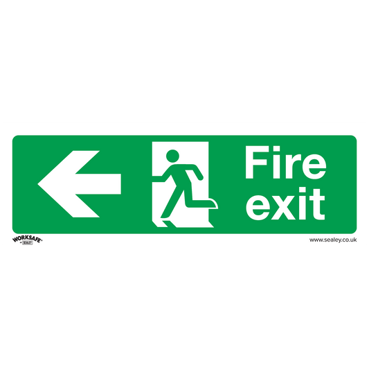 Worksafe® Fire Exit (Left) Safety Sign - Rigid Plastic