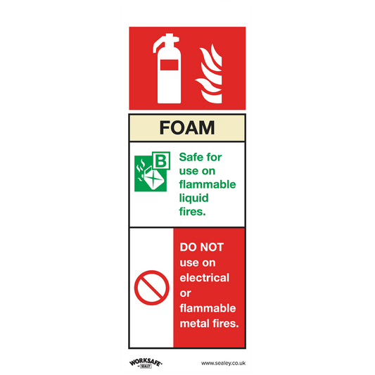 Worksafe® Foam Fire Extinguisher Safety Sign - Rigid Plastic