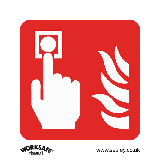 Worksafe® Fire Alarm Symbol Safety Sign - Self-Adhesive Vinyl