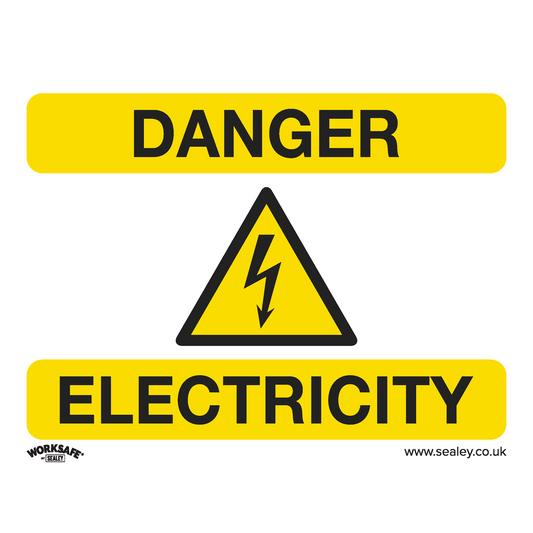 Worksafe® Danger Electricity Safety Sign - Self-Adhesive Vinyl