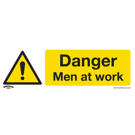 Worksafe® Danger Men At Work Safety Sign - Self-Adhesive Vinyl
