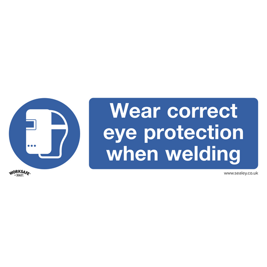 Worksafe® Wear Eye Protection When Welding Safety Sign - Self-Adhesive Vinyl