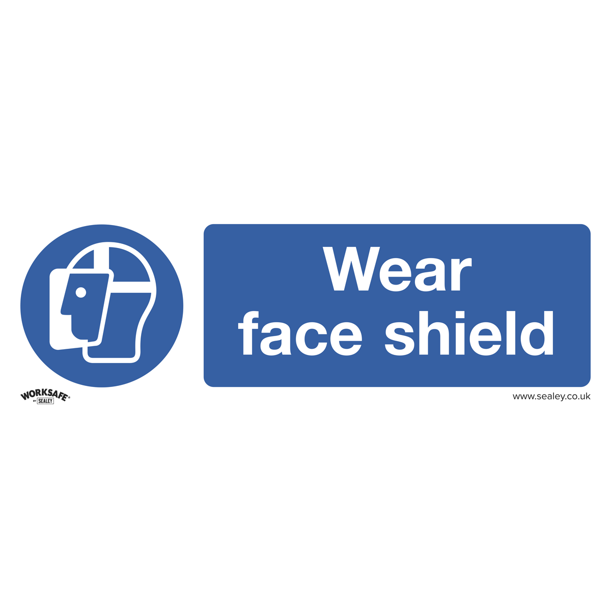 Worksafe® Wear Face Shield Safety Sign, Self-Adhesive Vinyl - Pack of 10