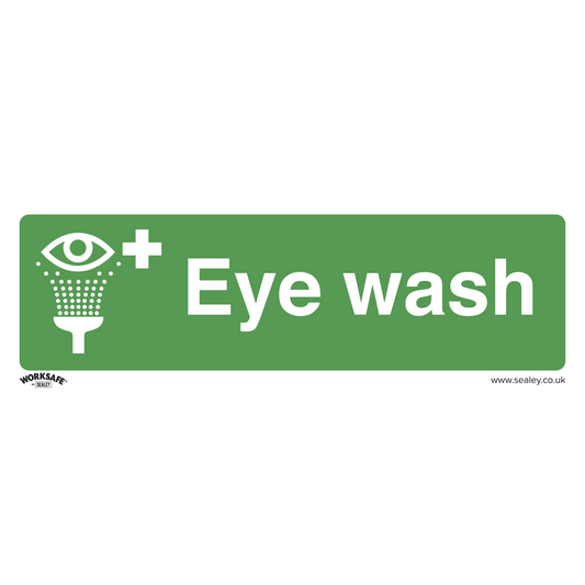 Worksafe® Eye Wash Safety Sign - Rigid Plastic