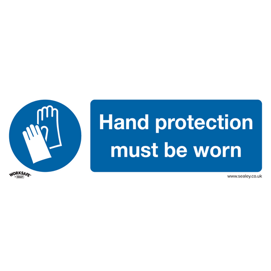 Worksafe® Hand Protection Must Be Worn Safety Sign - Self-Adhesive Vinyl