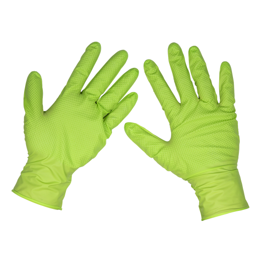 Diamond Grip Extra-Thick Nitrile Powder-Free Gloves, Hi-Vis Green, X-Large - Pack of 50