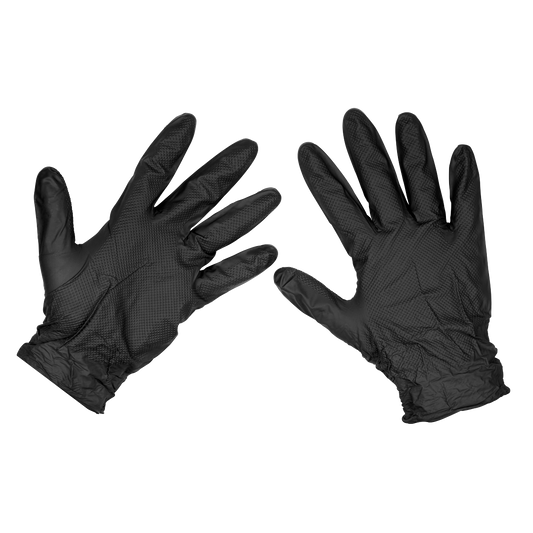Diamond Grip Extra-Thick Nitrile Powder-Free Gloves, Black, Large - Pack of 50