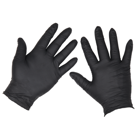 Extra-Thick Powder-Free Disposable Nitrile Gloves, Large - Pack of 100