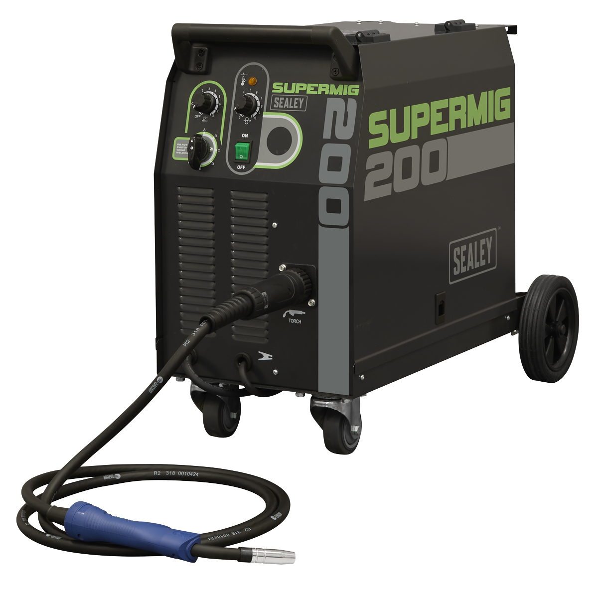Professional Gas/Gasless MIG Welder with Binzel® Euro Torch 200A 230V