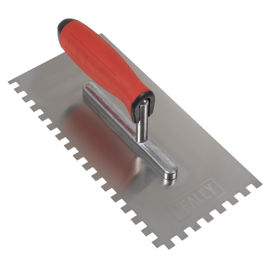 Stainless Steel 8mm Notched Trowel with Rubber Handle 270mm