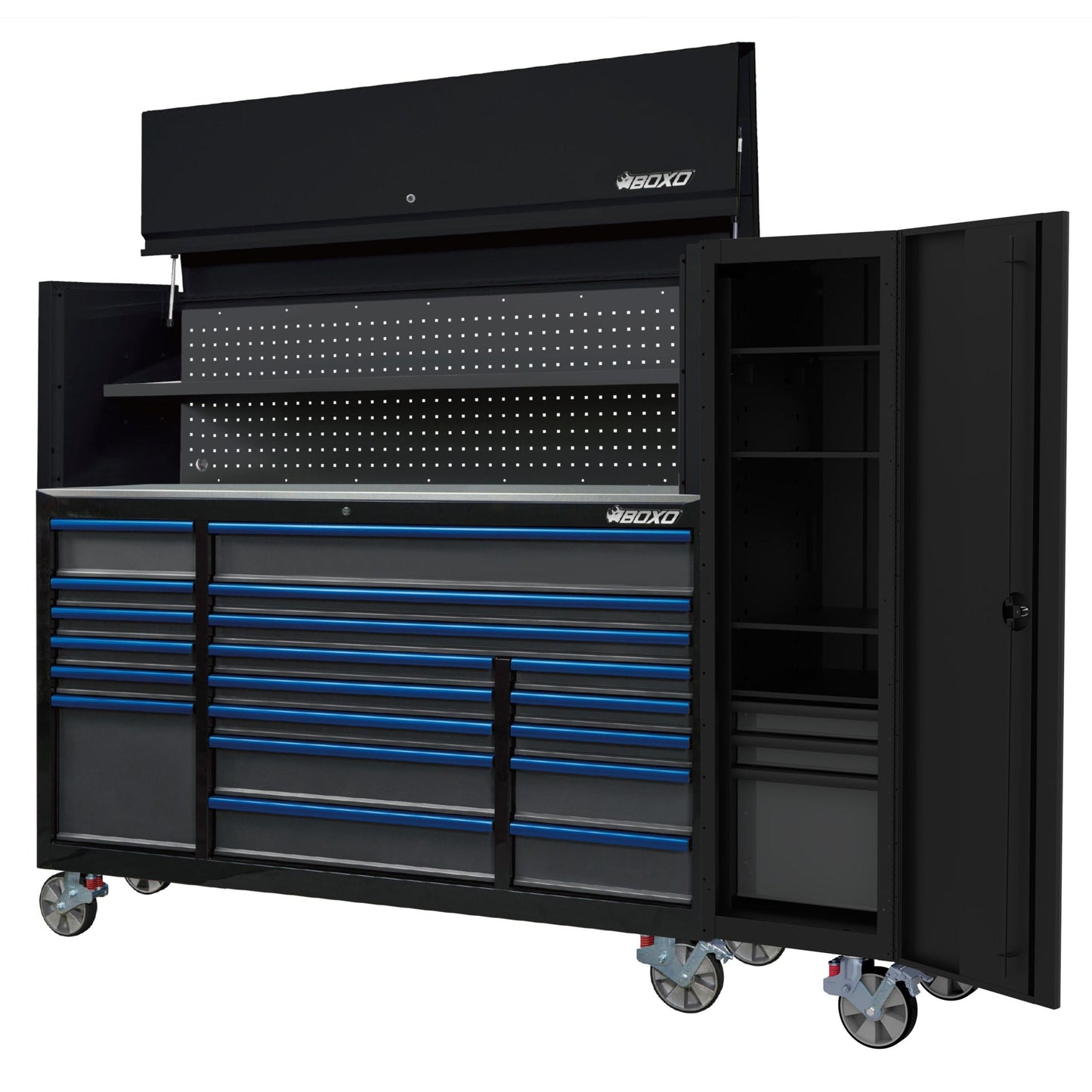 BOXO Full Height Side Locker for BOXO 72" Toolbox Stack - Black