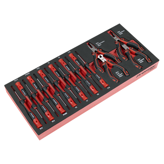 Premier Precision Screwdriver & Mini Pliers Set with Tool Tray 17pc