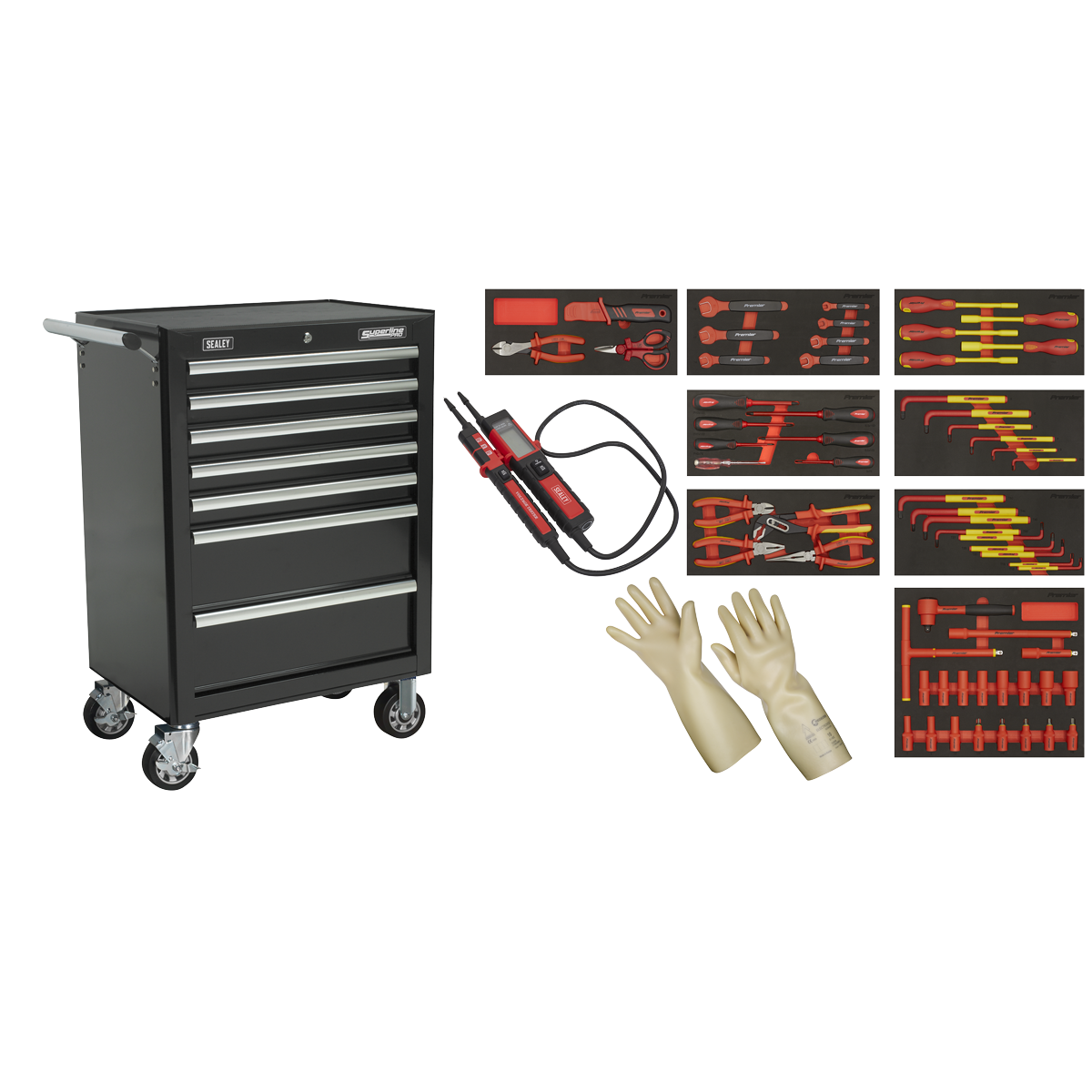 Rollcab 7 Drawer with Insulated Tool Kit 63pc
