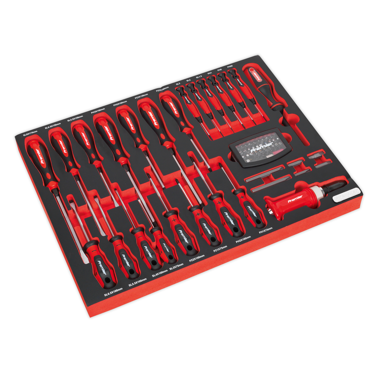 Premier Platinum Screwdriver Set with Tool Tray 72pc