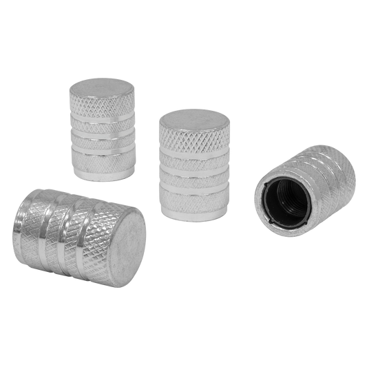 Aluminium Valve Cap 4pc - Silver Anodised