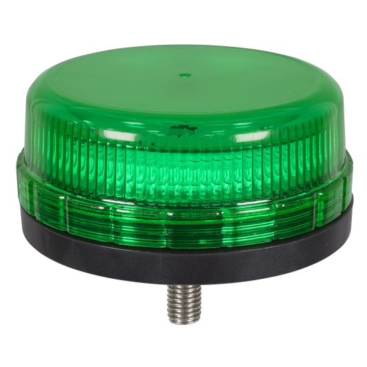 SMD LED Rotating Flashing Warning Beacon with 12mm Bolt Fixing - Green 12/24V
