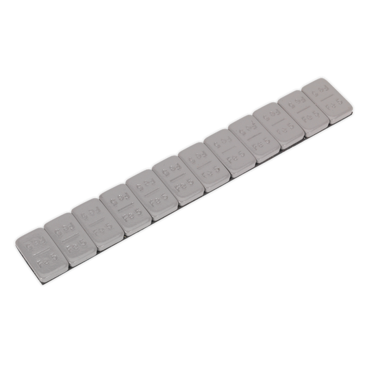 Plastic Coated Zinc Plated Steel Adhesive Wheel Weight 5g Strip of 12 - Pack of 100