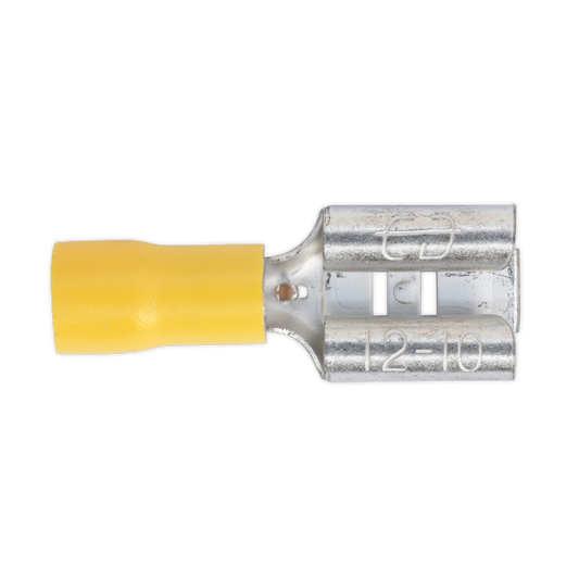 Push-On Female Terminal 9.5mm, Yellow - Pack of 100