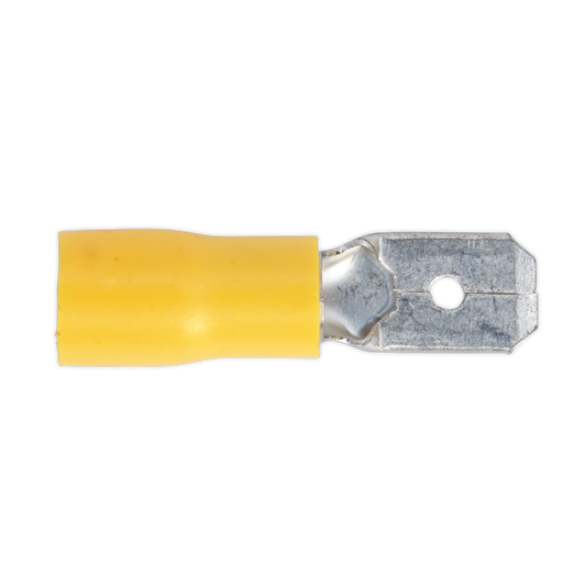 Push-On Male Terminal 6.3mm, Yellow - Pack of 100